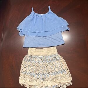 Knitworks Sky Blue Ruffled Top